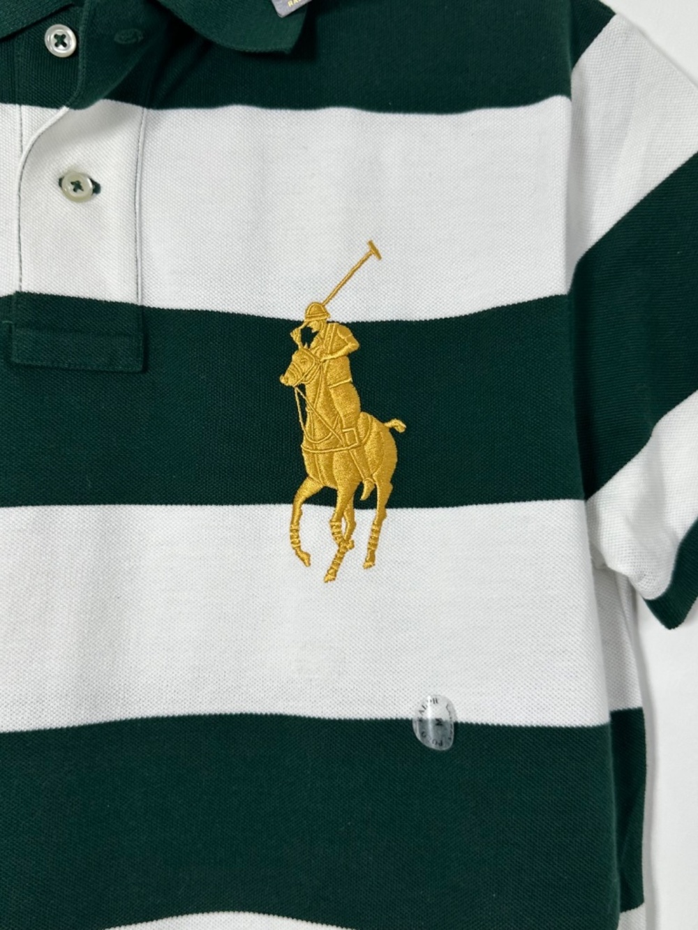 NEW Polo Ralph Lauren Custom Slim Fit Big Pony Crest Mesh Polo Sz Small Striped - Picture 4 of 11